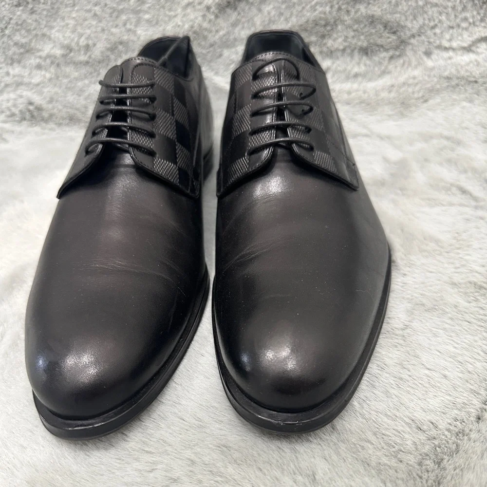 Louis Vuitton Derby Men's Black Leather Dress Shoes Size 6 1/2 - Picture 10 of 12